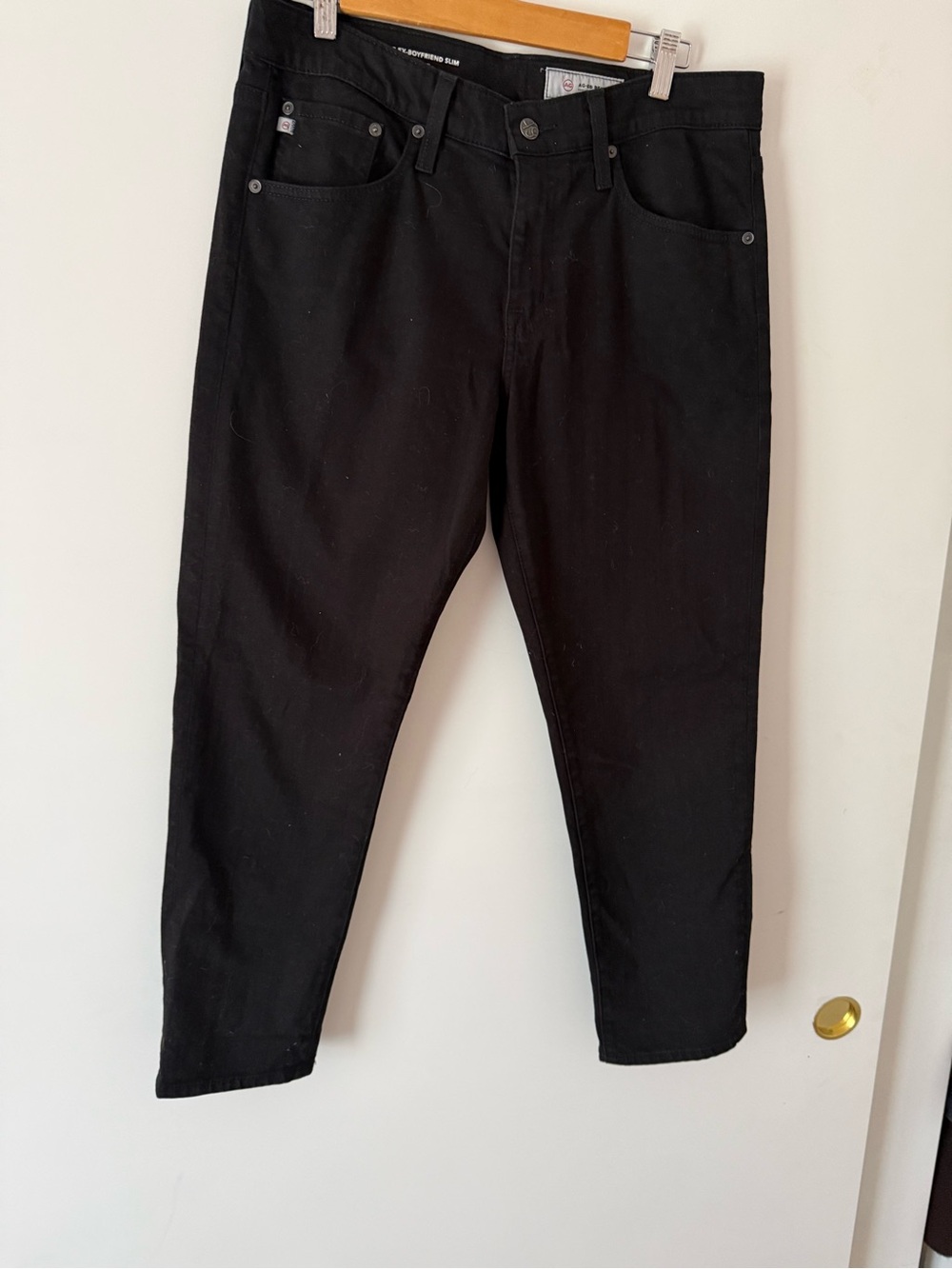 AG Adriano Goldschmied Ex Boyfriend Slim Straight Jeans in Black
